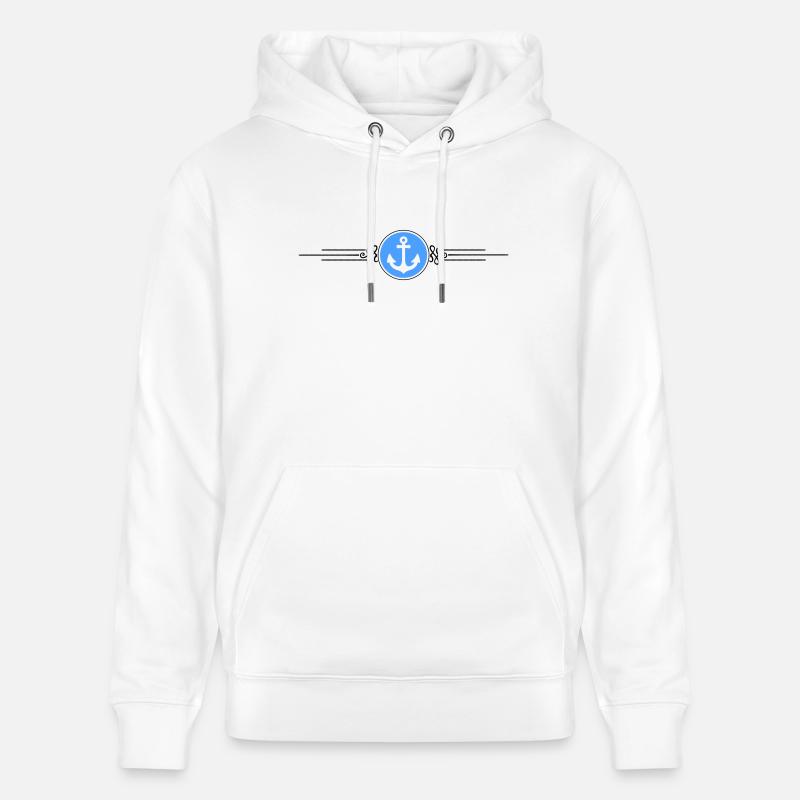 Symbole d’ancre Dash - Sweat à capuche bio CRUISER Stanley/Stella Unisexe - blanc