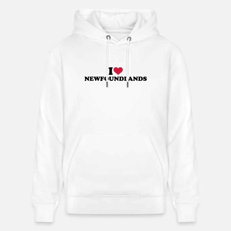 I love Newfoundlands - Sweat à capuche bio CRUISER Stanley/Stella Unisexe - blanc