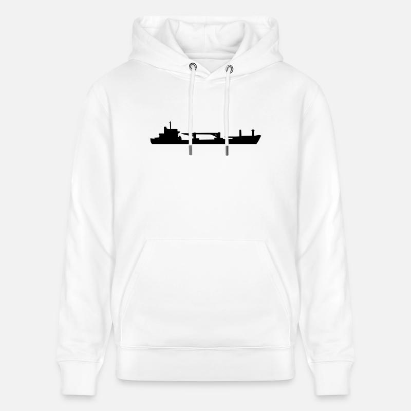 bateau cargo, navire de charge - Sweat à capuche bio CRUISER Stanley/Stella Unisexe - blanc
