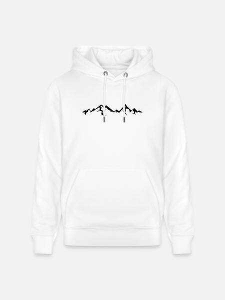 High beautiful mountains with shadow - Stanley/Stella CRUISER Unisex Organic Hoodie - white