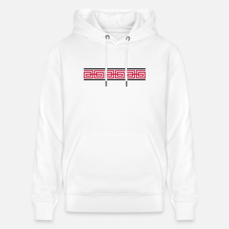 Conception d'ornement rouge - Sweat à capuche bio CRUISER Stanley/Stella Unisexe - blanc