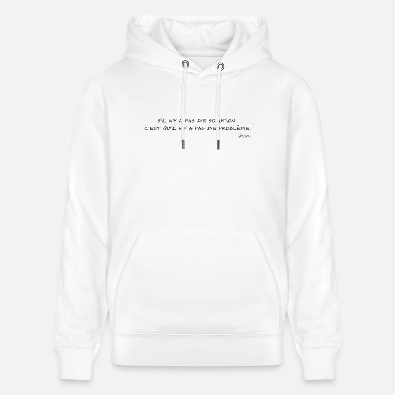 Devise Shadok seule 02 - Sweat à capuche bio CRUISER Stanley/Stella Unisexe - blanc