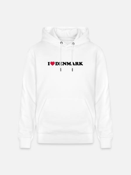 I love Denmark - Stanley/Stella CRUISER Unisex Organic Hoodie - white