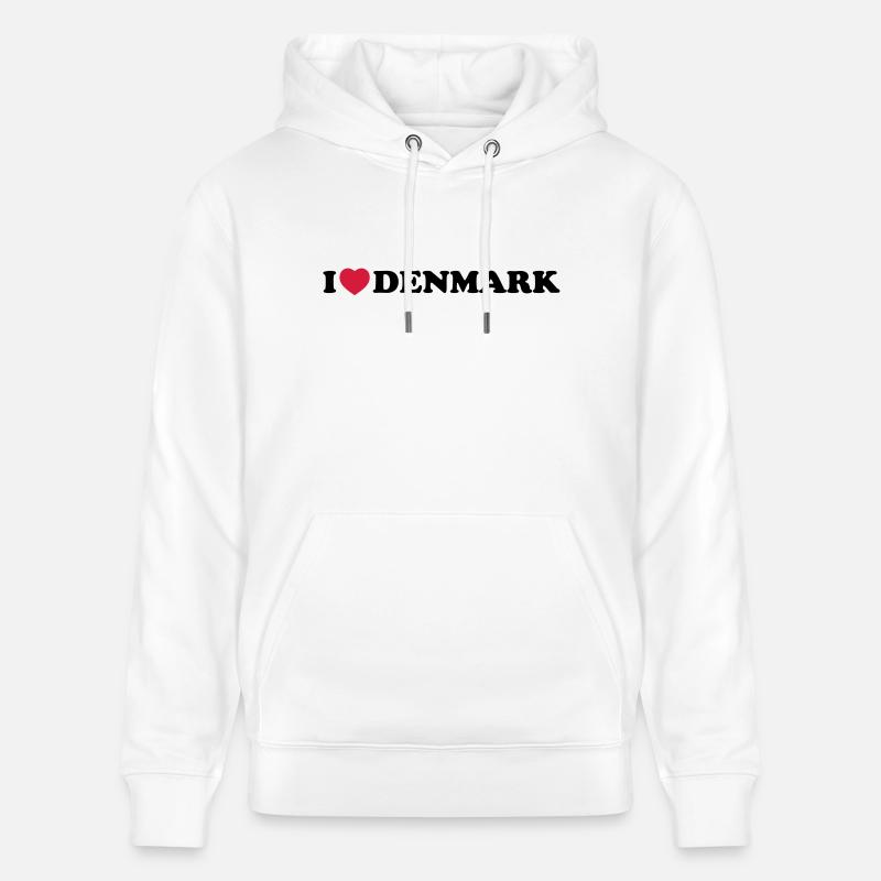 I love Denmark - Stanley/Stella Unisex Bio-Hoodie CRUISER  - Weiß