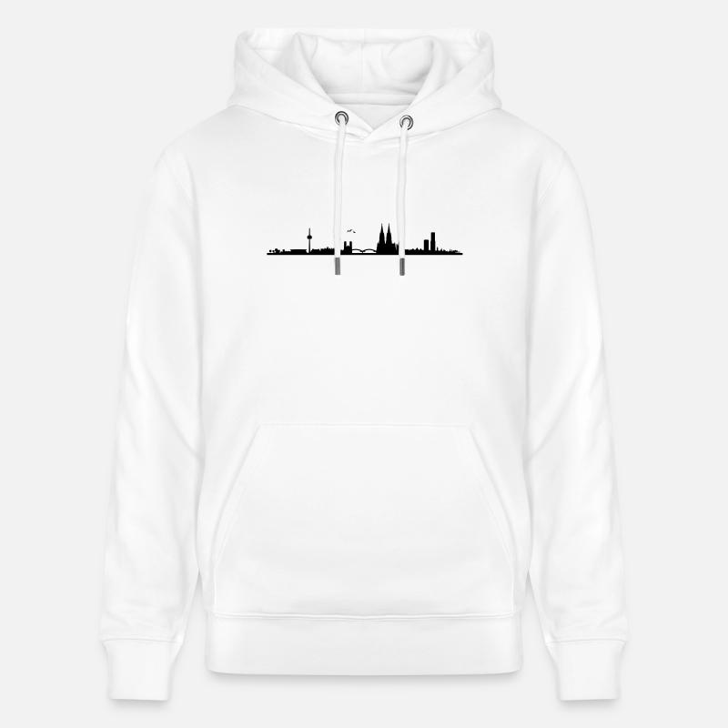 Cologne Skyline Panorama - Sweat à capuche bio CRUISER Stanley/Stella Unisexe - blanc