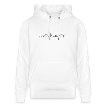 Skyline Düsseldorf - Stanley/Stella Unisex Bio-Hoodie CRUISER  - Weiß - Vorne - Alina (178cm) & Michal (187cm)