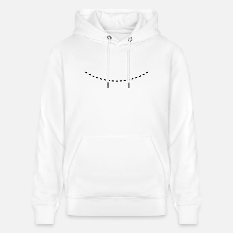 Dashed Curved Line - Sweat à capuche bio CRUISER Stanley/Stella Unisexe - blanc