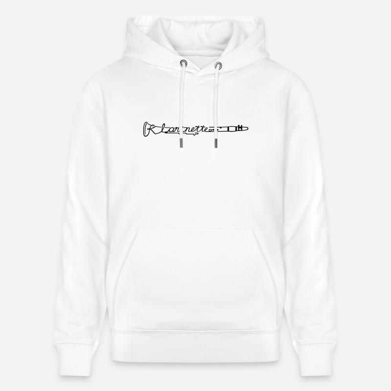Klarinette (quer) - Stanley/Stella Unisex Bio-Hoodie CRUISER  - Weiß