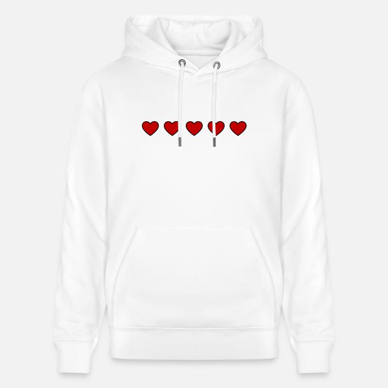 Ligne de symbole de cœurs - Sweat à capuche bio CRUISER Stanley/Stella Unisexe - blanc