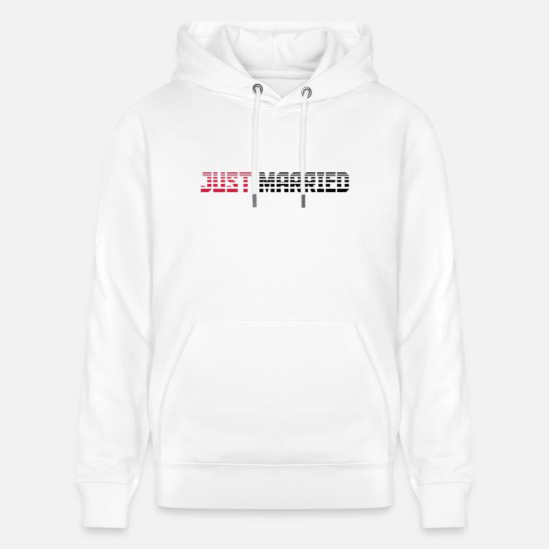 Just Married Text Logo Design - Stanley/Stella Unisex Bio-Hoodie CRUISER  - Weiß