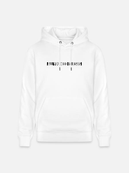 Strip Need Jesus - Stanley/Stella CRUISER Unisex Organic Hoodie - white
