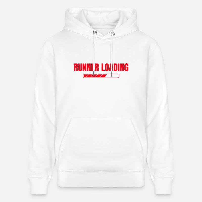Running Loading Marathon Runner Gift - Stanley/Stella Unisex Bio-Hoodie CRUISER  - Weiß