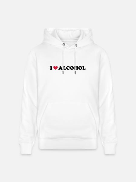 I Love Alcohol - Stanley/Stella Unisex Bio-Hoodie CRUISER  - Weiß