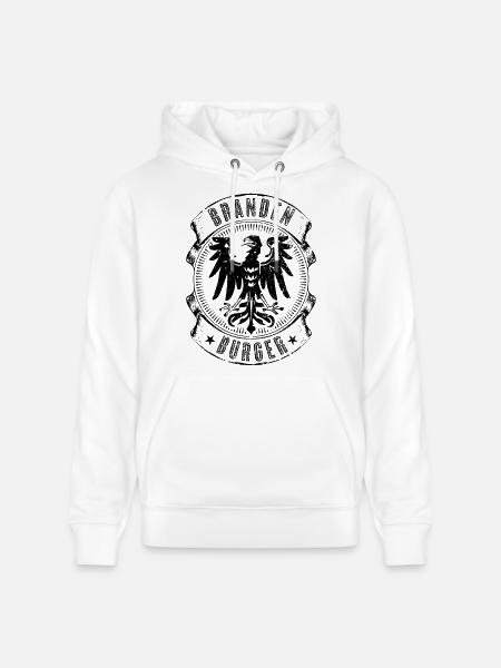Brandenburg brandenburgia - Ekologiczna bluza z kapturem typu unisex Stanley/Stella CRUISER  - biały
