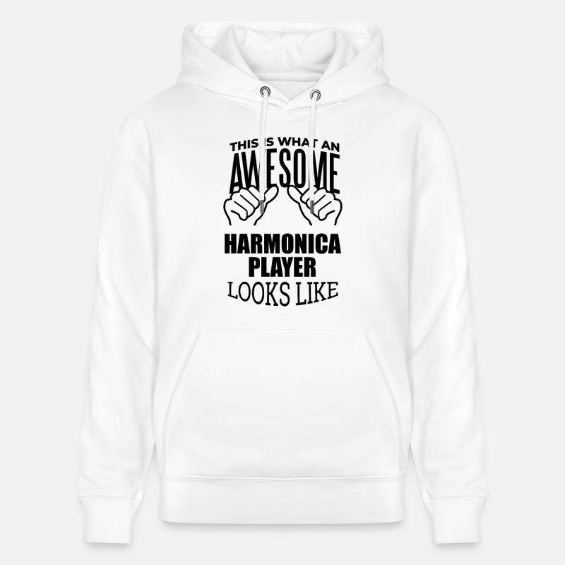 harmonica - Sweat à capuche bio CRUISER Stanley/Stella Unisexe - blanc