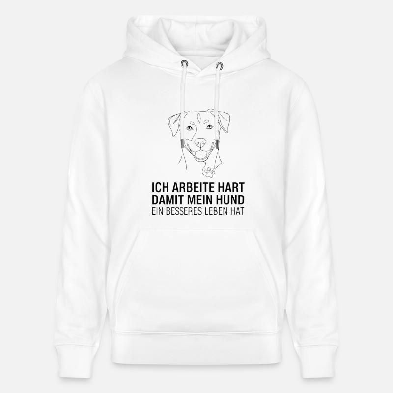 Je travaille dur pour mon chien - Sweat à capuche bio CRUISER Stanley/Stella Unisexe - blanc