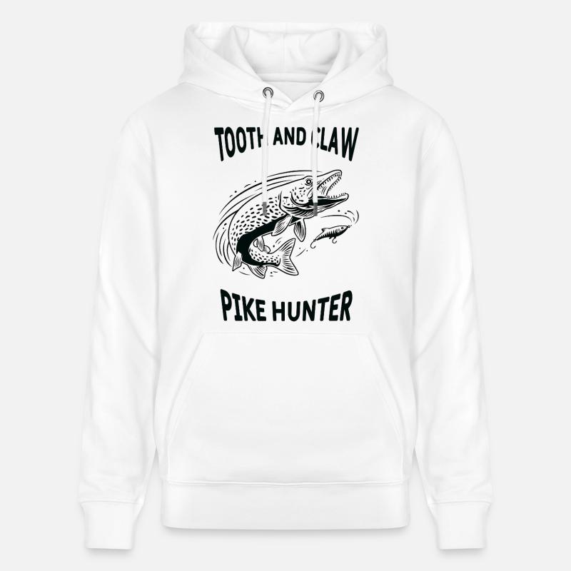 Pêche Rivière Brochet Pike Hunter - Sweat à capuche bio CRUISER Stanley/Stella Unisexe - blanc