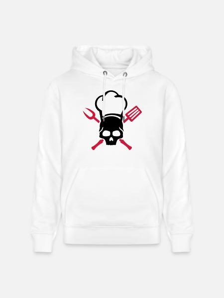 grillen__totenkopf_skull_2__f2 - Stanley/Stella CRUISER Unisex Organic Hoodie - white