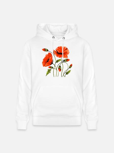 Blumen - Stanley/Stella Unisex Bio-Hoodie CRUISER  - Weiß
