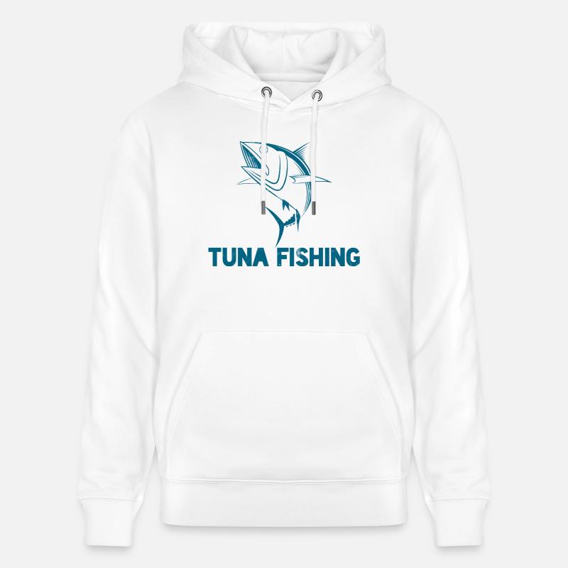Pêche - Pêche - Thon - Cadeau - Sweat à capuche bio CRUISER Stanley/Stella Unisexe - blanc