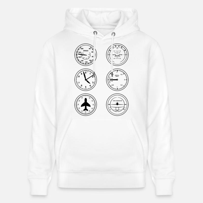 Instruments de vol - Sweat à capuche bio CRUISER Stanley/Stella Unisexe - blanc