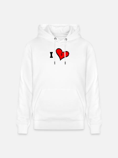J’aime... Insérez votre propre texte Personnaliser - Sweat à capuche bio CRUISER Stanley/Stella Unisexe - blanc