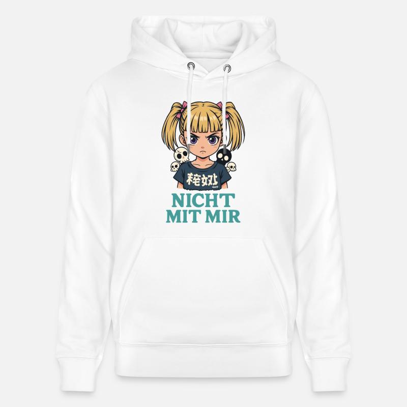Pas avec moi – Angry Girl - Sweat à capuche bio CRUISER Stanley/Stella Unisexe - blanc