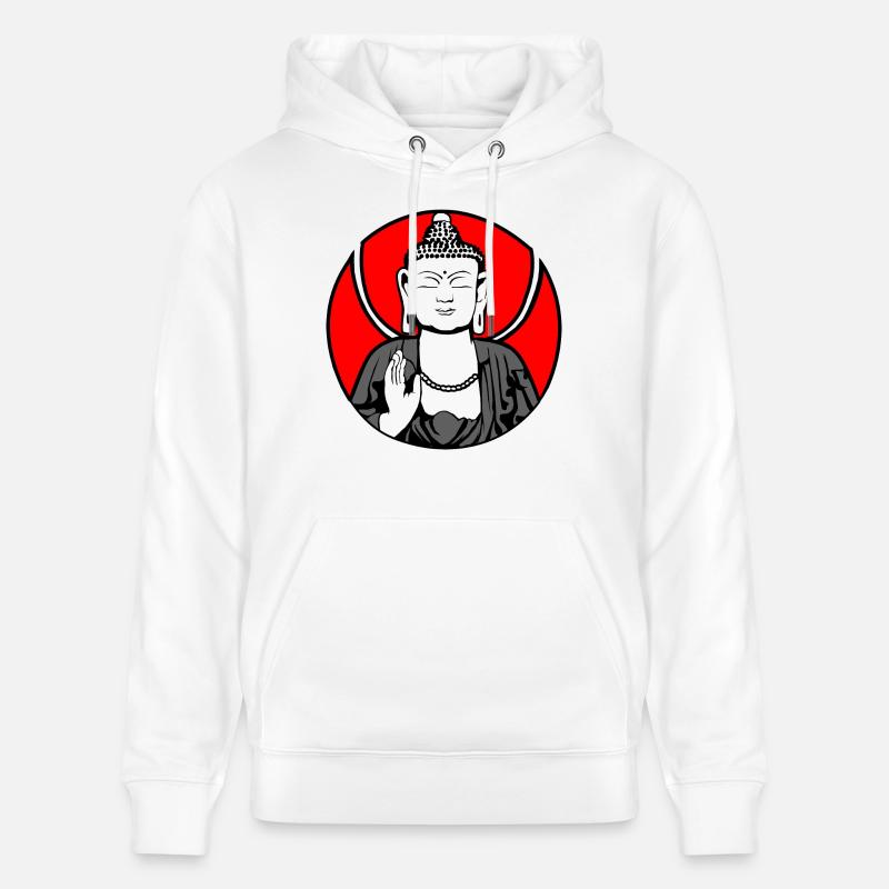 Gautama Bouddha Logo - Sweat à capuche bio CRUISER Stanley/Stella Unisexe - blanc