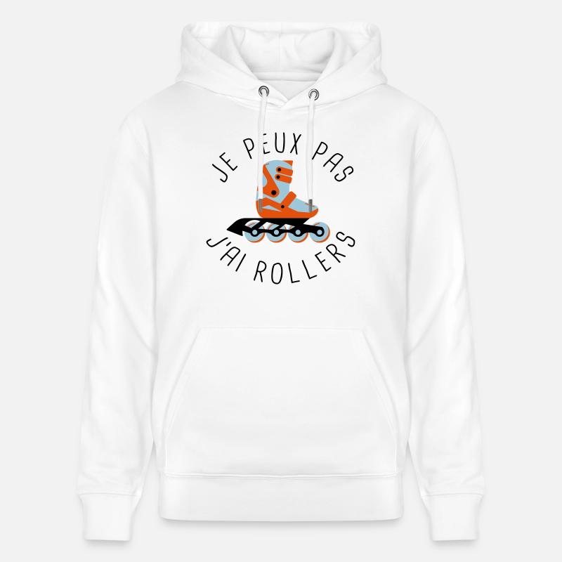 je peux pas j'ai rollers - Sweat à capuche bio CRUISER Stanley/Stella Unisexe - blanc