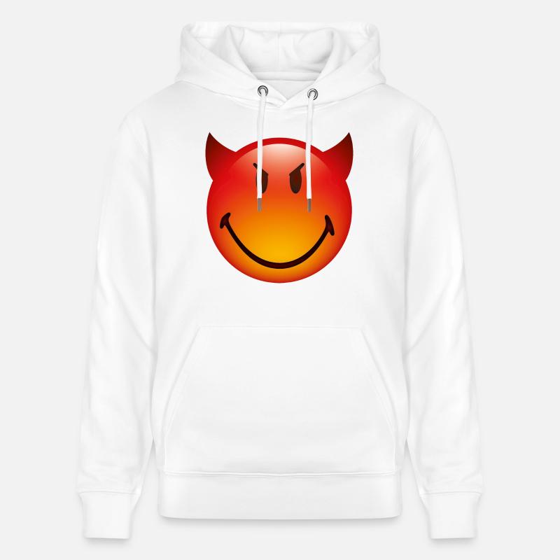 Smiley Glossy Devil - Sweat à capuche bio CRUISER Stanley/Stella Unisexe - blanc