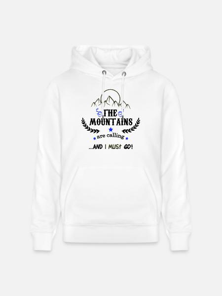 the mountains are calling 02 - Stanley/Stella CRUISER Unisex Organic Hoodie - white