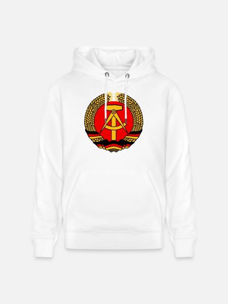 ddr gdr emblem - Stanley/Stella CRUISER Unisex Organic Hoodie - white