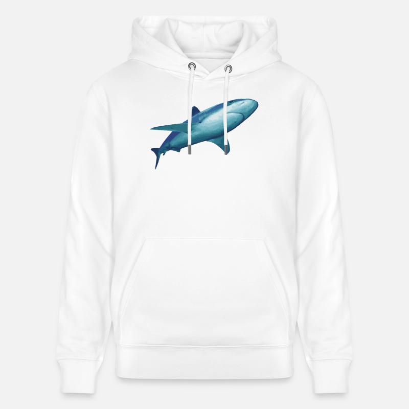 Requin - Sweat à capuche bio CRUISER Stanley/Stella Unisexe - blanc