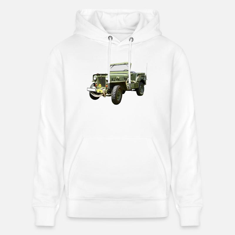 Willys Jeep Odtimer - Stanley/Stella Unisex Bio-Hoodie CRUISER  - Weiß