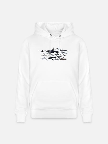 Dolphins - Dolphins - Dauphins - Delphinidae - Stanley/Stella CRUISER Unisex Organic Hoodie - white