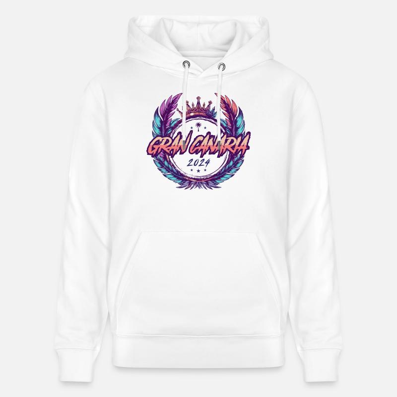 Armoiries de Gran Canaria 2024 - Sweat à capuche bio CRUISER Stanley/Stella Unisexe - blanc