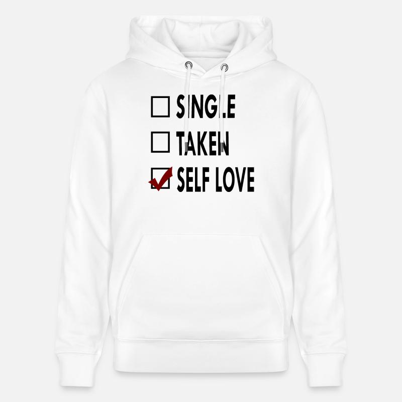 SINGLE noir blanc SELF - Sweat à capuche bio CRUISER Stanley/Stella Unisexe - blanc