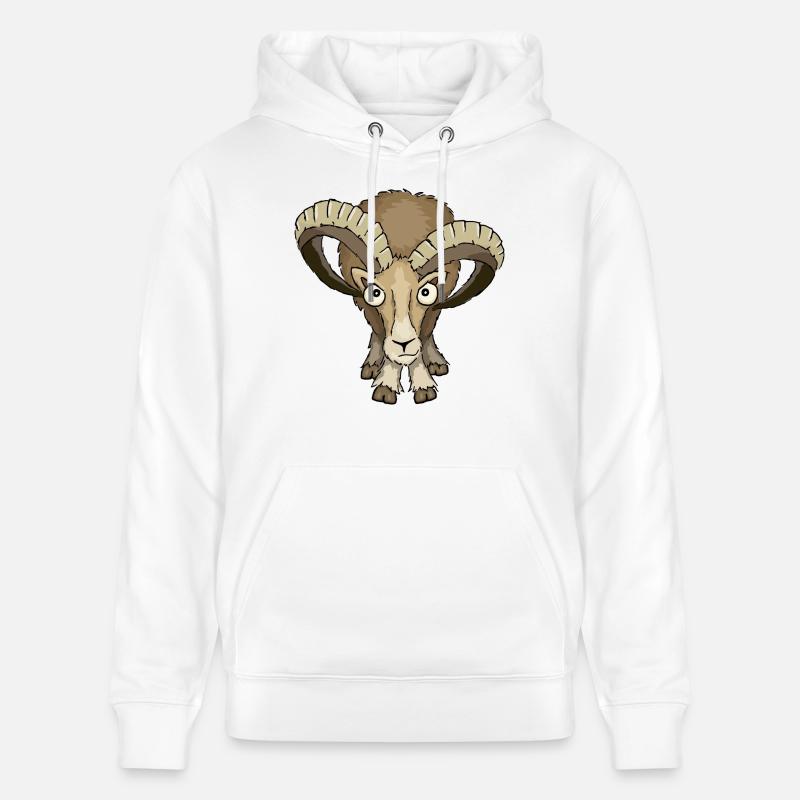 bockiges Mufflon - Stanley/Stella Unisex Bio-Hoodie CRUISER  - Weiß