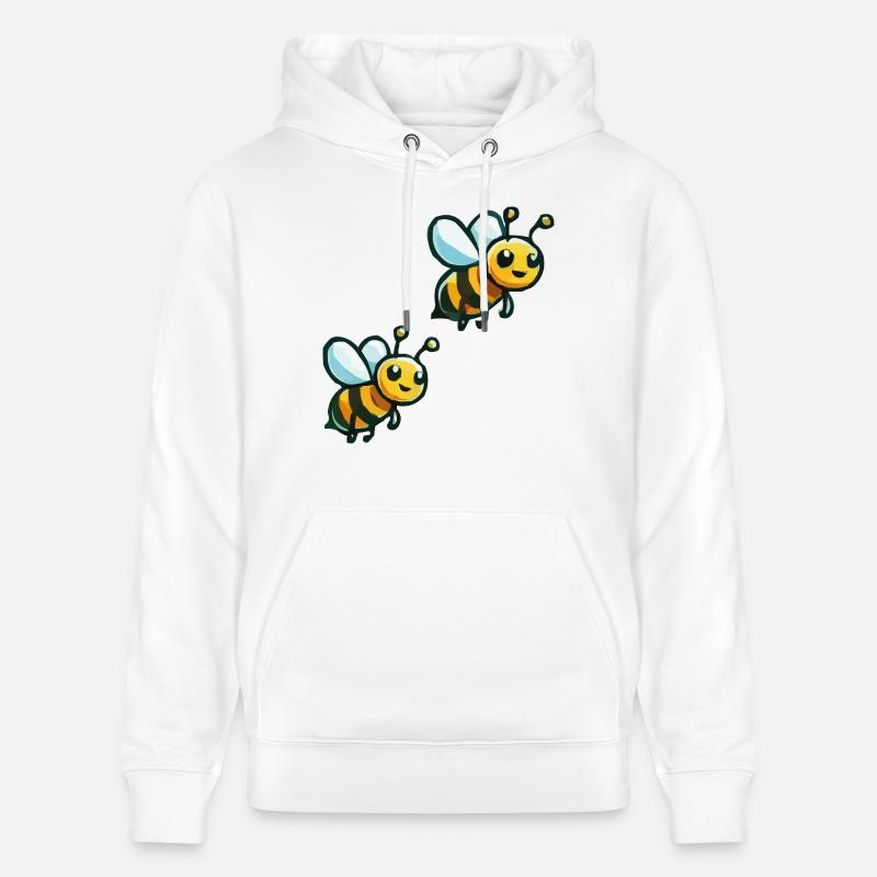 Abeille Dessin animé 2 - Sweat à capuche bio CRUISER Stanley/Stella Unisexe - blanc