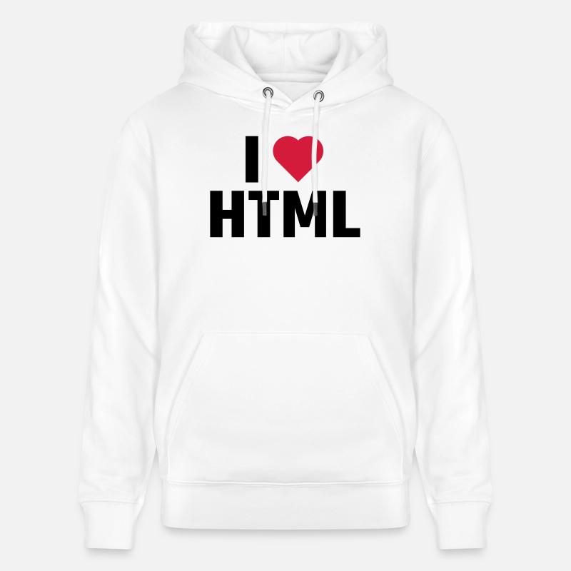 J'aime HTML - Sweat à capuche bio CRUISER Stanley/Stella Unisexe - blanc