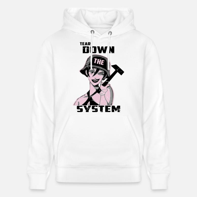 Détruire le système - Sweat à capuche bio CRUISER Stanley/Stella Unisexe - blanc