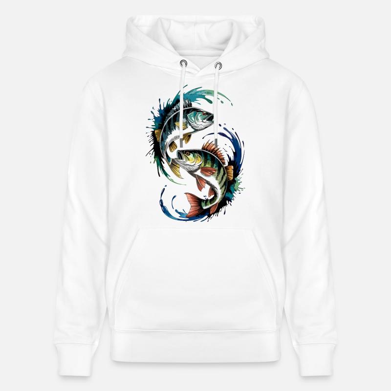 Pêche à la perche - Sweat à capuche bio CRUISER Stanley/Stella Unisexe - blanc