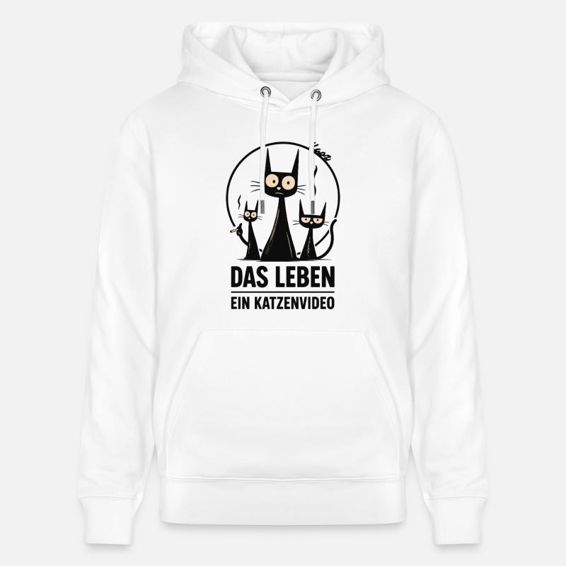 Das Leben: Ein Katzenvideo - Stanley/Stella Unisex Bio-Hoodie CRUISER  - Weiß