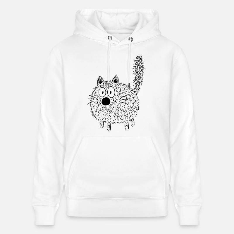 Drôle Chat dessin animé - Cadeau - Sweat à capuche bio CRUISER Stanley/Stella Unisexe - blanc