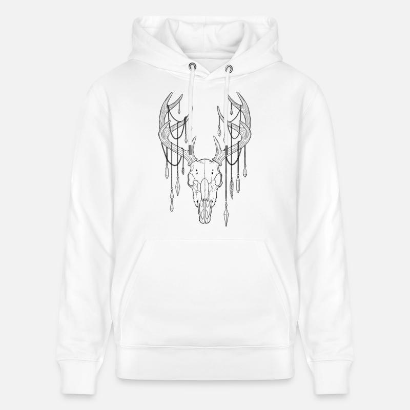 Bois de cerf avec cristaux - Sweat à capuche bio CRUISER Stanley/Stella Unisexe - blanc