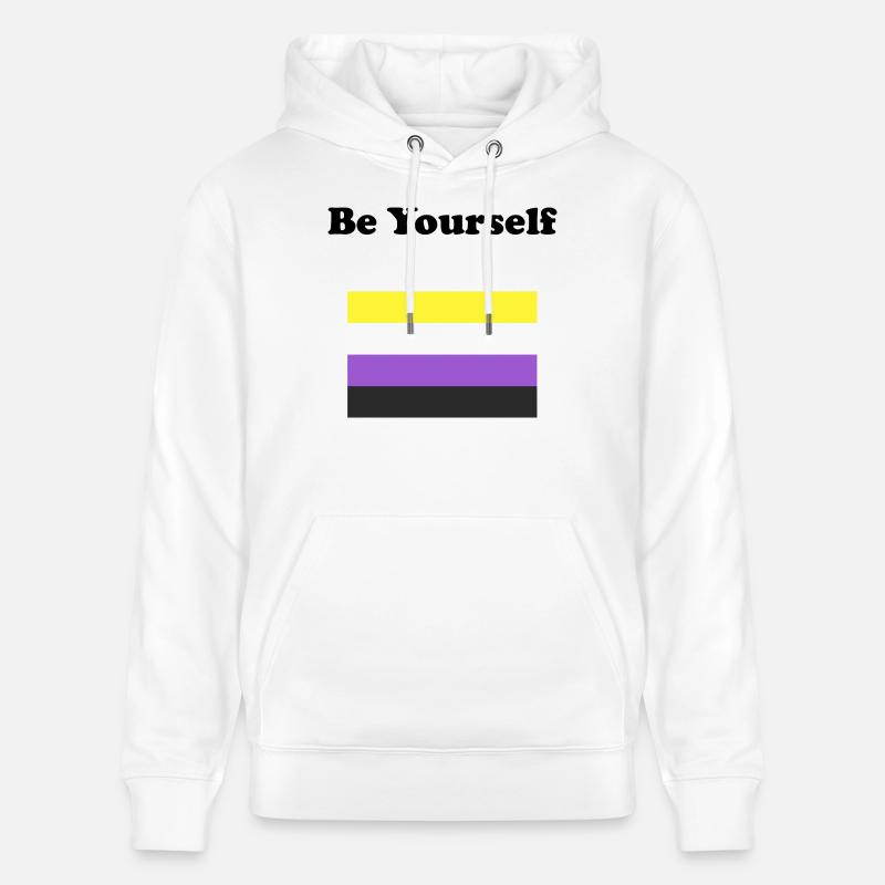 Drapeau non binaire Soyez vous-même - Sweat à capuche bio CRUISER Stanley/Stella Unisexe - blanc