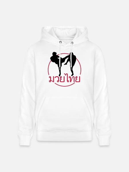 THAI BOXING FIGHTER - Stanley/Stella Unisex Bio-Hoodie CRUISER  - Weiß
