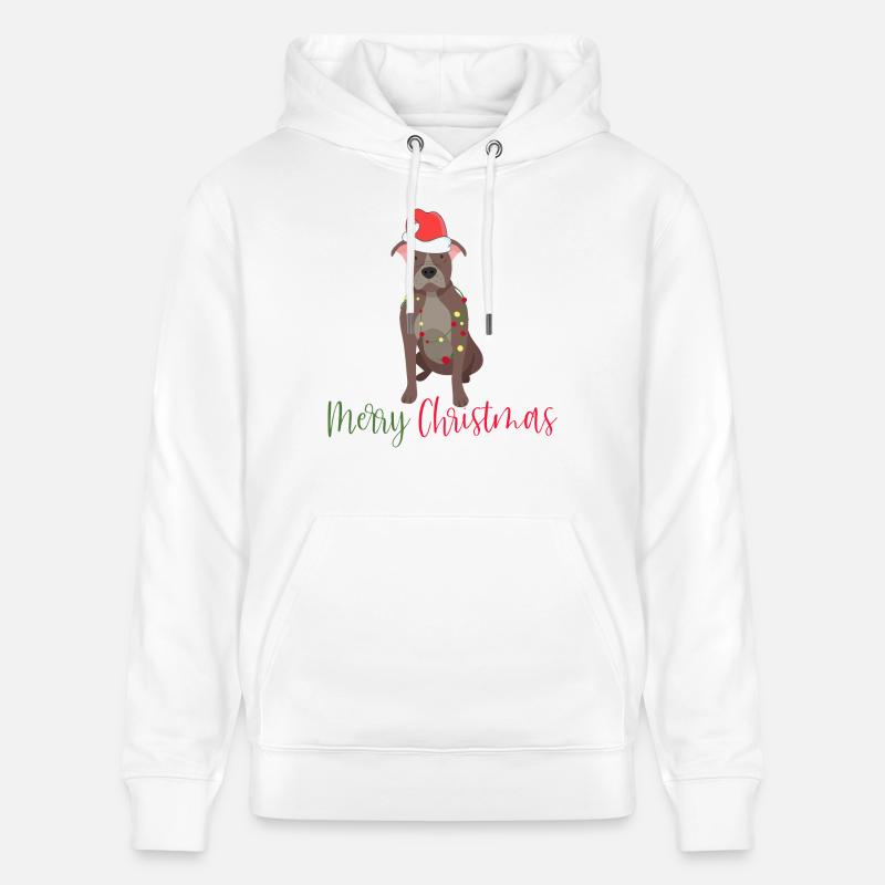 Bouledogue américain, Bully, Noël, Noël - Sweat à capuche bio CRUISER Stanley/Stella Unisexe - blanc
