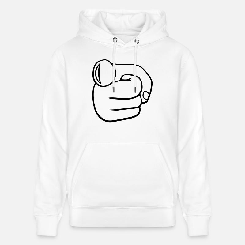 Finger point Mono - Sweat à capuche bio CRUISER Stanley/Stella Unisexe - blanc