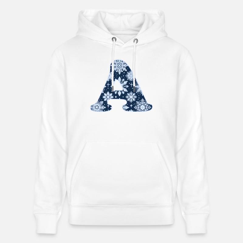 Lettre A Flocons de neige - Sweat à capuche bio CRUISER Stanley/Stella Unisexe - blanc